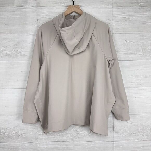 Athleta Glacier Handkerchief‎ Poncho Women XS Hooded Sweatshirt Grey Oversized - Picture 8 of 16